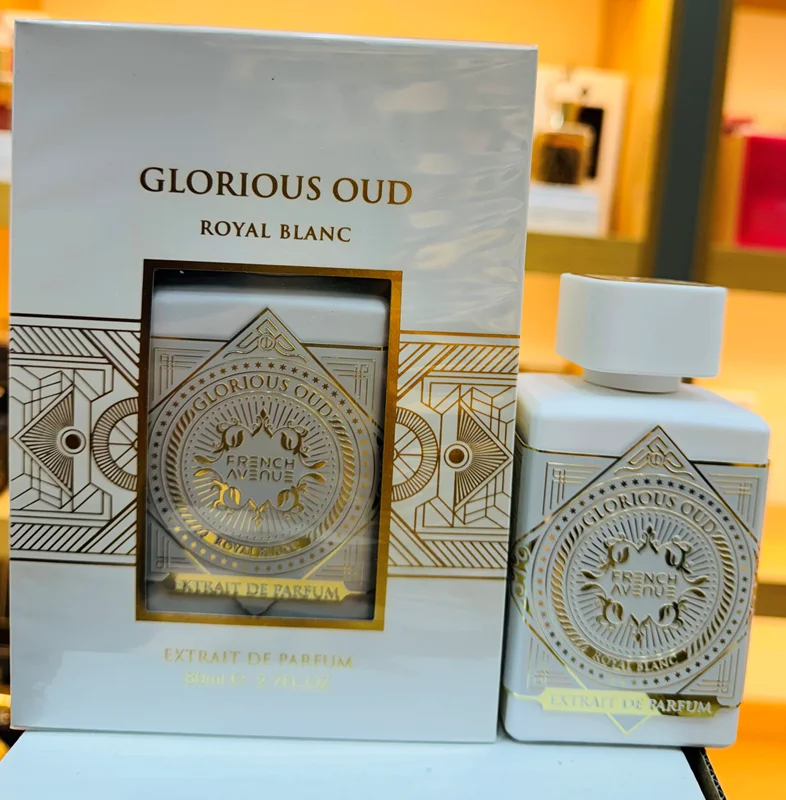 ادکلن اف ای پاریس مدل گلوریوس عود رویال بلانک اکسترا پرفیوم رایحه اینیشیو ماسک تراپی ٨٠ میل
